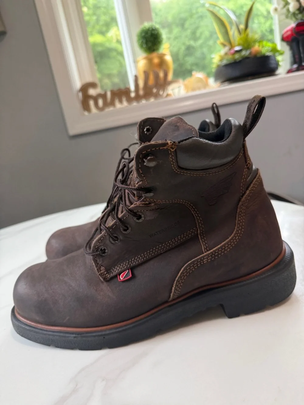 Red Wing Shoes Brown Leather Lace-Up Work Boots
